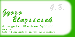 gyozo blazsicsek business card